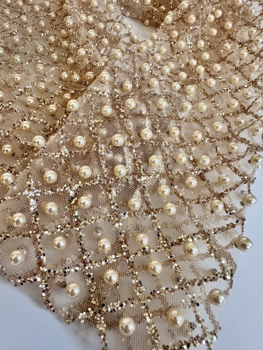 FORE Gold Beaded Mesh Long Sleeve Top Women's Size Small - Picture 4 of 13